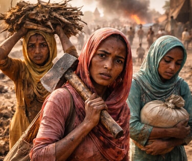 Conflict of survival : Sudanese women  between  famine and grueling labor