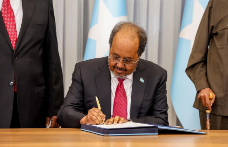 President Hassan Sheikh Signs New Federal Constitution of Somalia