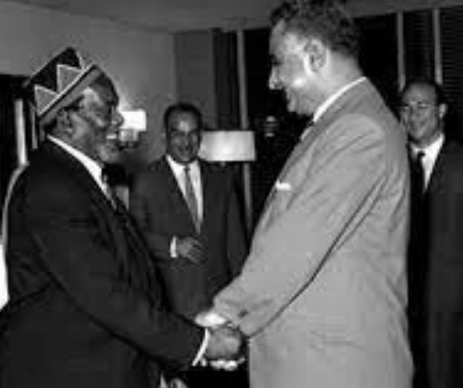 The late Egyptian President Gamal Abdel Nasser with former Kenyan President Jomo Kenyatta.
