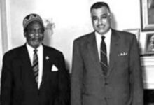 The late Egyptian President Gamal Abdel Nasser with former Kenyan President Jomo Kenyatta.