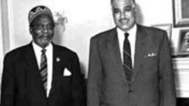 The late Egyptian President Gamal Abdel Nasser with former Kenyan President Jomo Kenyatta.