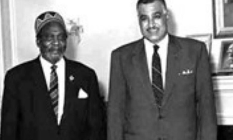 The late Egyptian President Gamal Abdel Nasser with former Kenyan President Jomo Kenyatta.