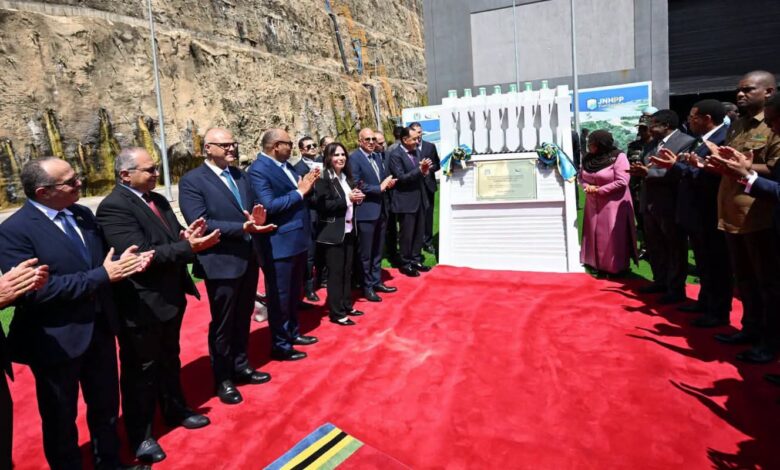 A scene from the opening ceremony of the Julius Nyerere Dam in Tanzania