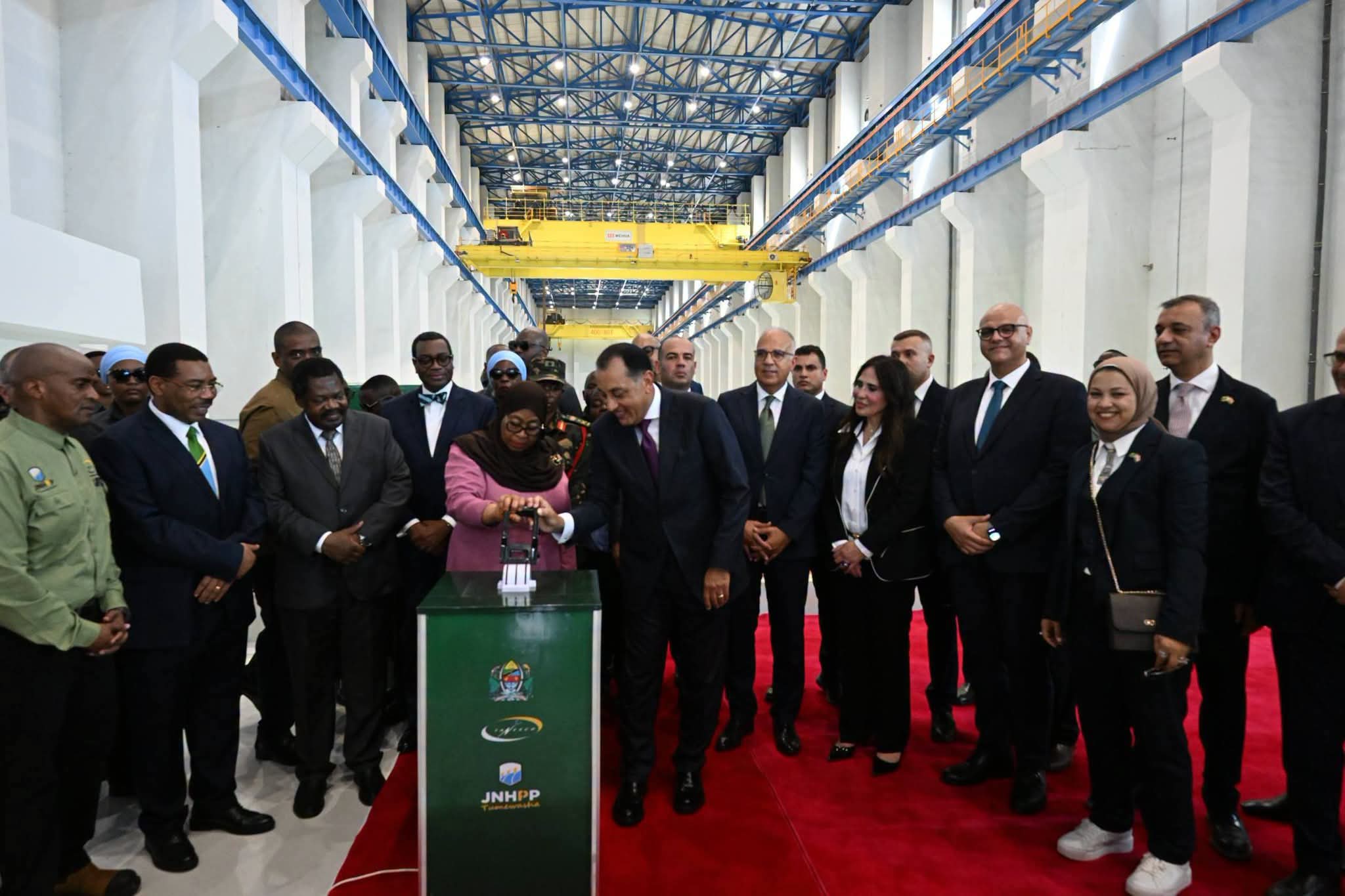 A scene from the opening ceremony of the Julius Nyerere Dam in Tanzania
