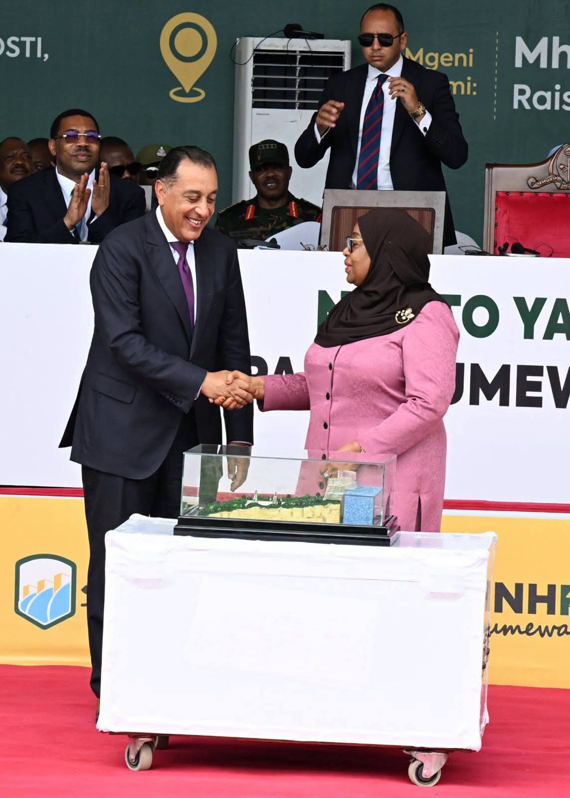 A scene from the opening ceremony of the Julius Nyerere Dam in Tanzania