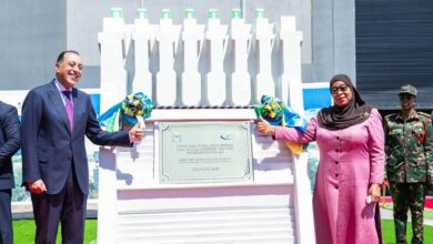 A scene from the opening ceremony of the Julius Nyerere Dam in Tanzania