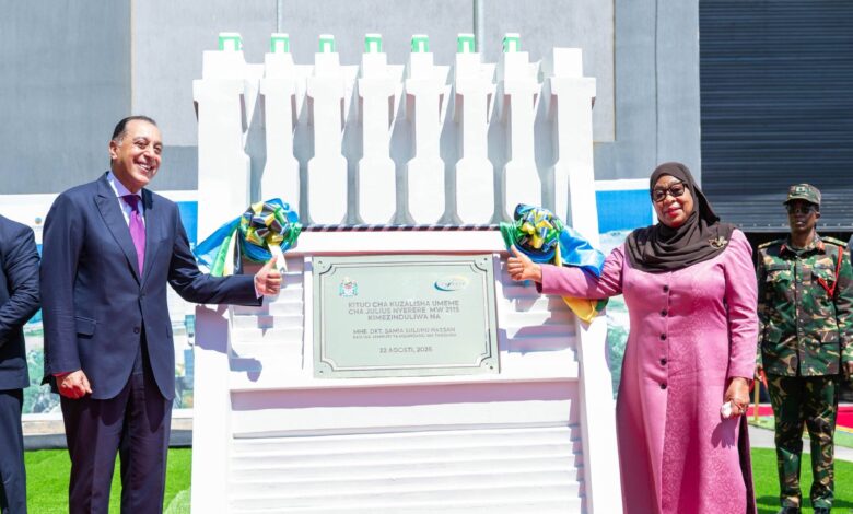 A scene from the opening ceremony of the Julius Nyerere Dam in Tanzania